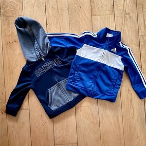 SAVE 18 Month Bundle: Adidas Track Jacket & OshKosh Hoodie Set.